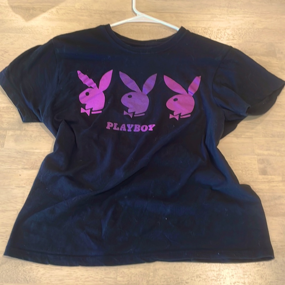 Playboy shirt, purple and black. Fits like a medium.